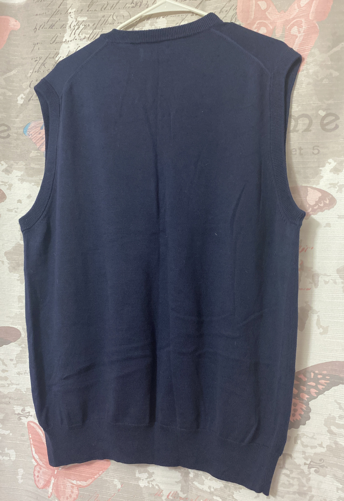 Men's CHAPS Solid Blue V-Neck Pullover 100% Cotto… - image 4