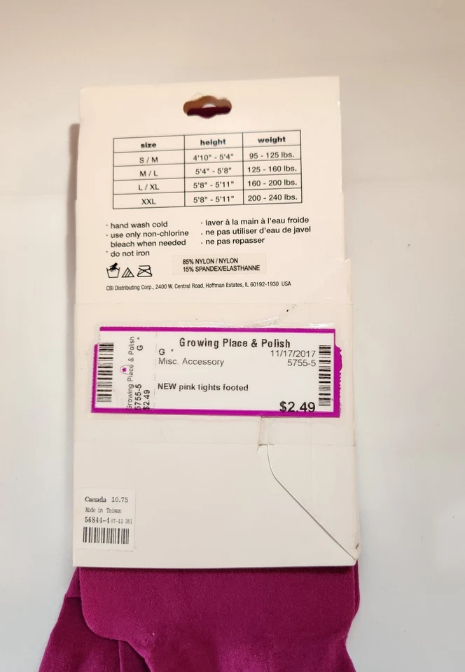 Medias con patas marca Icing rosa/púrpura talla S/M Foto 3 de 4
