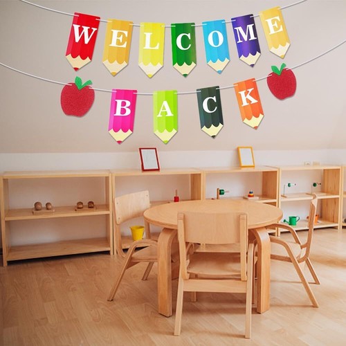 Back to School Banners Welcome Words Colour Pencils Hanging Btsb03 - Picture 4 of 5
