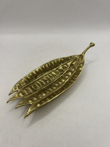 Vintage MCM Virginia Metalcrafters Solid Brass Mimosa Seed Pod Tray 1948 - Picture 1 of 17