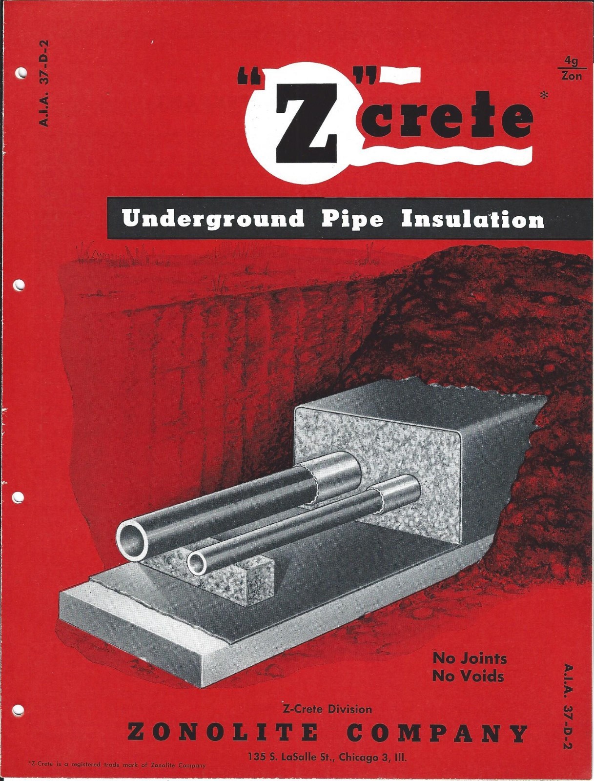 MRO Brochure Zonolite ZCrete Underground Pipe Insulation c1952