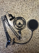 Microphone Boom Arm With Desk Attachment, Shock Mount, And Pop Filter Combo
