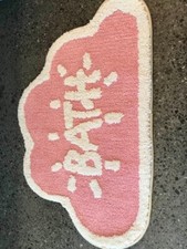 Pink Bath mat "Bath" 26x16 Pink