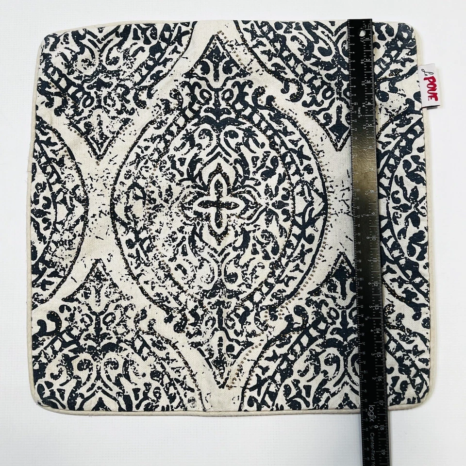 2 Fundas de Almohada Le Pouf Accent 17 en Azul Crema Cuentas Tradicionales Contemporáneas Foto 3 de 4