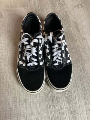 Vans Old School Kool Black & White Checker Suede Canvas Shoes 