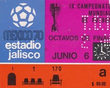 1970 WORLD CUP FINALS TICKET - ROMANIA v CZECHOSLOVAKIA