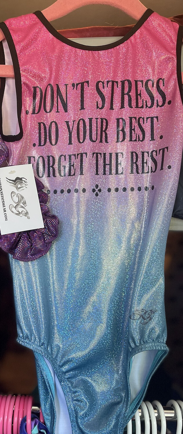 SG Gymnastics Dance LEOTARD CL large DON’T STRESS DO … Gem