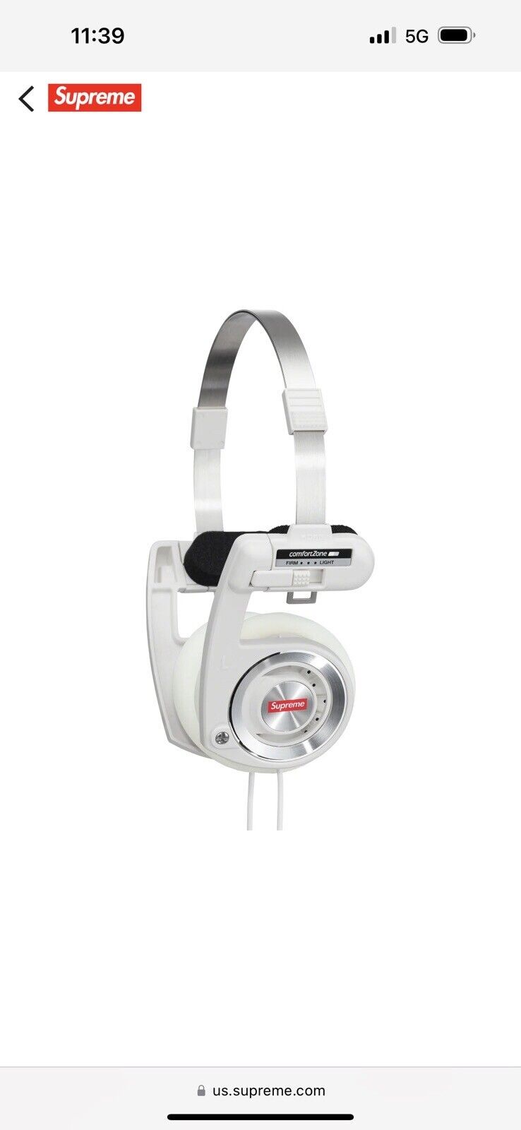 Supreme FW23 Koss PortaPro Headphones White - IN HAND - Brand New