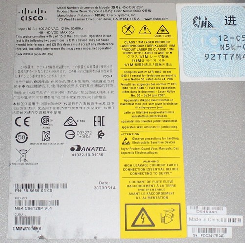 Cisco 56128P N5K-C56128P 2x N56-M24UP2Q 2RU 48x 10Gb - Picture 2 of 4