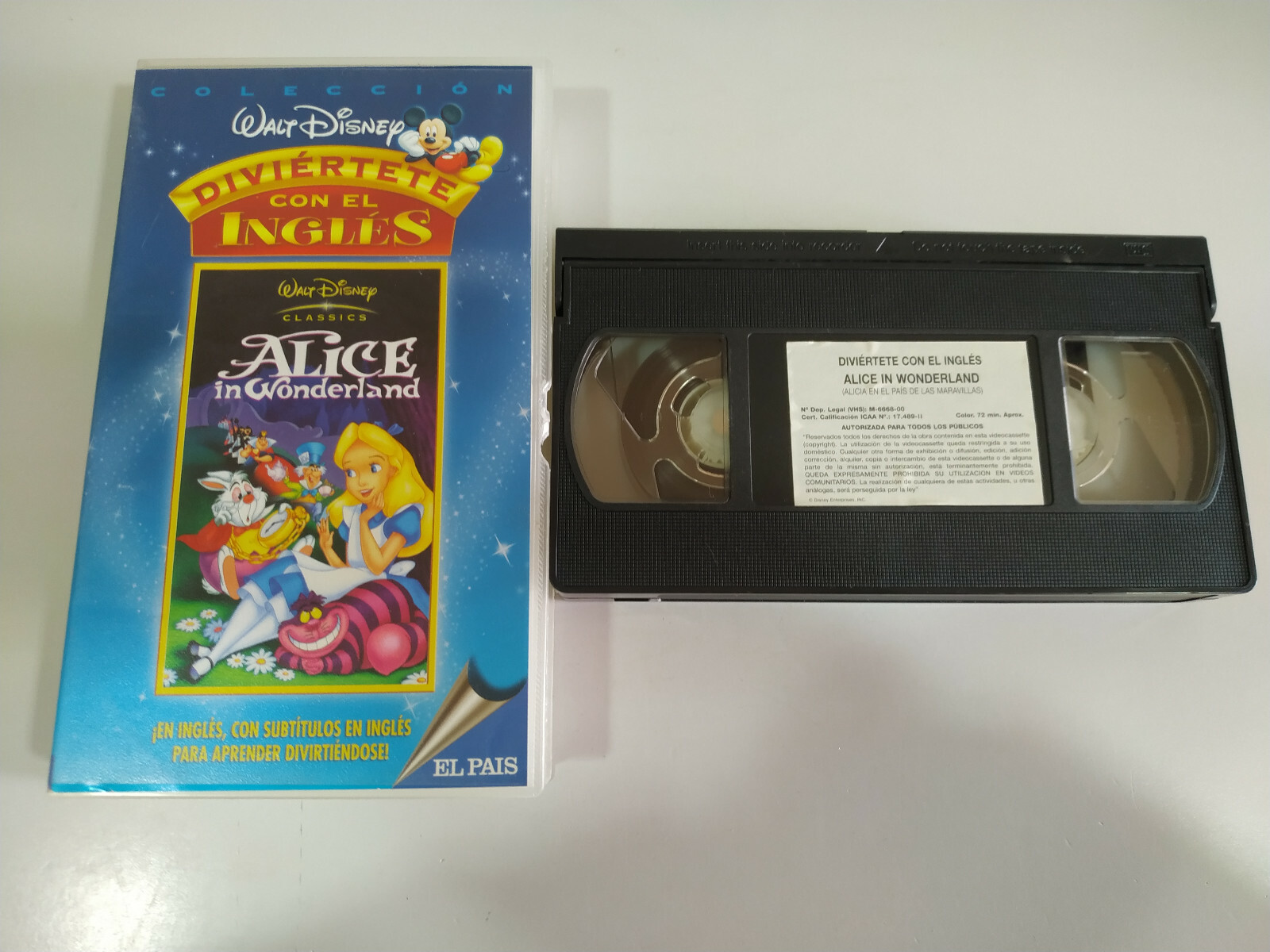 Alice In Wonderland WALT DISNEY - VHS Tape V.O. English Con Subtítulos 3T