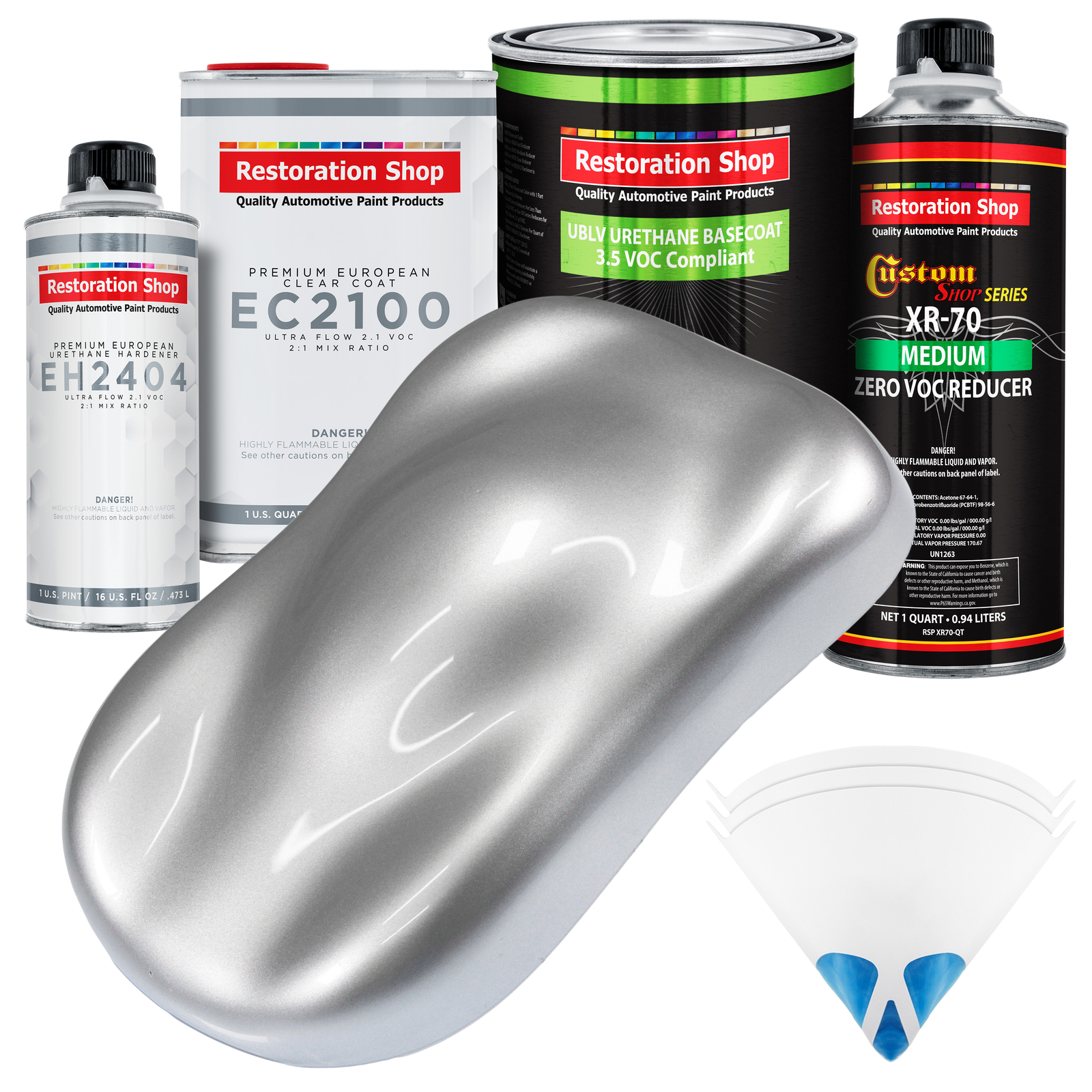 Iridium Silver Metallic Low VOC Urethane Paint Quart with European Clear Coat