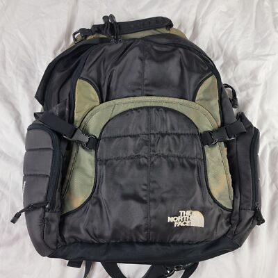 The North Face Reservoir Backpack Black Green Nylon Hiking Camping Outdoor  Bag | eBay