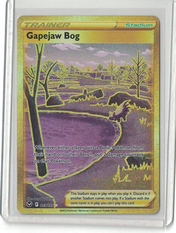Pokémon TCG Gapejaw Bog 213/195 SWSH12: Silver Tempest Gold Set of Three NM