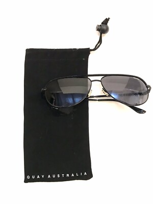 QUAY Australian HIGH KEY Polarized Black Aviator Sunglasses  display picture 1