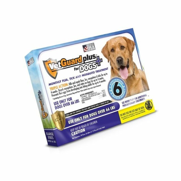 Flea and Tick Treatment for Dogs Large 66 Lbs 6 Month MAXIMUM Defense