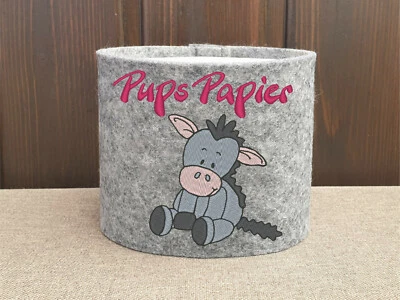 #917 Banderole »Pups Papier Esel« Toilettenpapier Klopapier Klorollen Filz - Bild 1 von 4