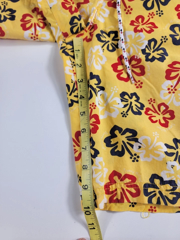Tommy Hilfiger swim trunks boys LARGE L yellow floral red white blue ^ - Image 3 of 4