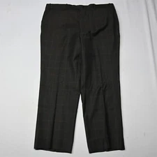JB Britches 38x29 Brown Windowpane Wool Cashmere Mens Dress Pants