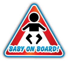 Car Warning Sign Baby On Board Silhouette Car Bumper Sticker Decal