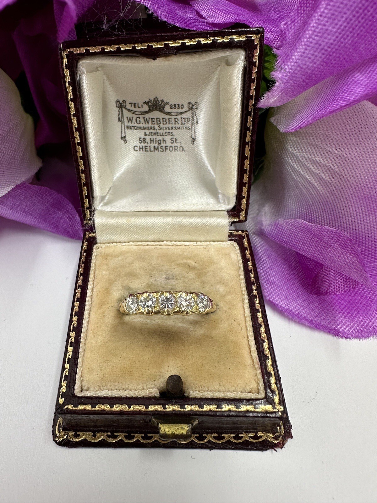 Lovely 18k Victorian 5 Stone Ring
