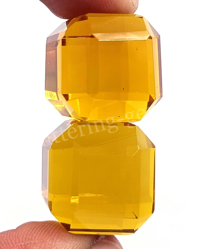 50-60 CT Smokey Quartz Pair Cube Cut Only 2 Pcs IGL Certified Loose Gemstone M25 - Image 2 of 4