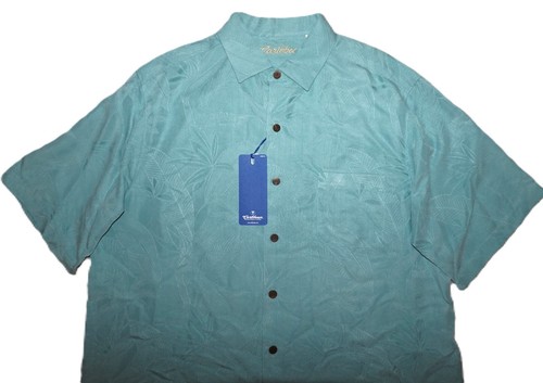 Roundtree Yorke Caribbean Short Sleeve Camp Shirt TALL 4XT Aqua NWT (RYC303) - Picture 6 of 7