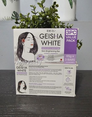 Geisha White Glow Brightening Soap 3PC Value Pack 65g x 3 Bars    ,1pack 