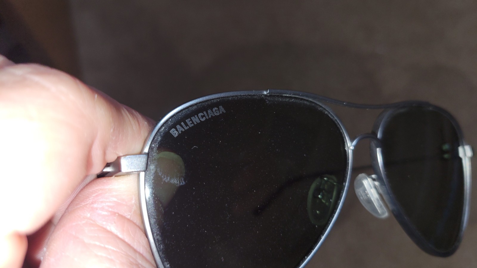 BALENCIAGA BB0167S 002 62mm Ruthenium Aviator Sunglasses Italy Unisex thumbnail 5