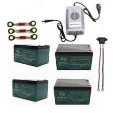 4 set 12Ah 12V 6-DZM-12 Battery Kit for Scooter Quad ATV Go Kart E-Bike Mobility