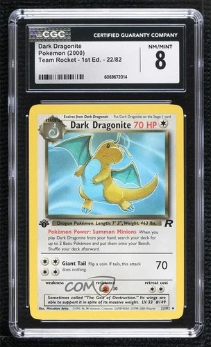 Dark Dragonite 1st Ed. Pokemon Team Rocket CGC 8 2000