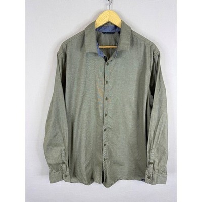 Adidas Adicross Mens XL Long Sleeve Button Up Shirt Olive Green CY4735