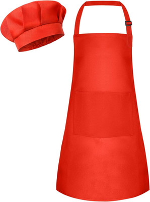 Kids Apron and Chef Hat Set Children Apron Adjustable with 2 Pockets Children Ch