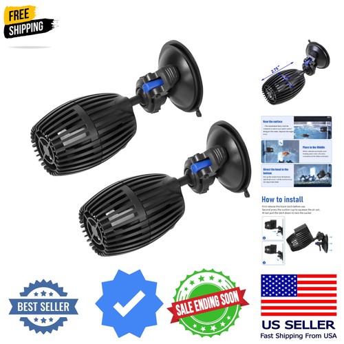 2 Pack Aquarium Circulation Pump, 480 GPH Fish Tank Powerhead, Saltwater Wave...