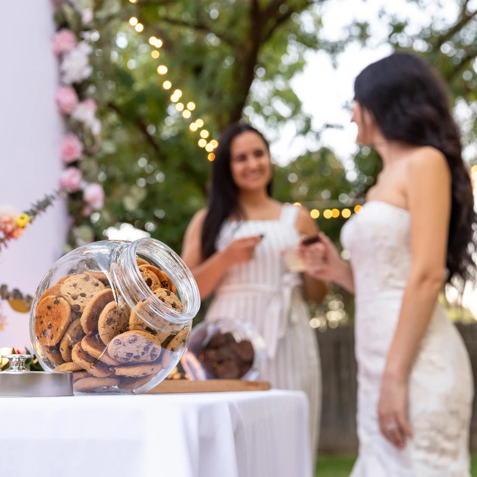 Juego de 2 tarros grandes de vidrio para galletas para mostrador de cocina + marcador y etiquetas - 1 Ga... Foto 2 de 4