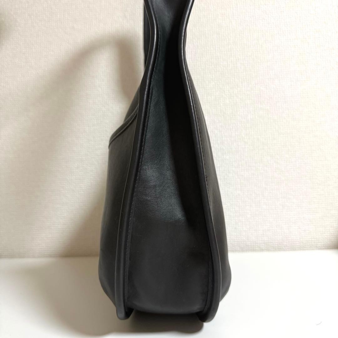 Old Vintage Coach 9033 Black Leather Ergo Pocket Zip Hobo Shoulder