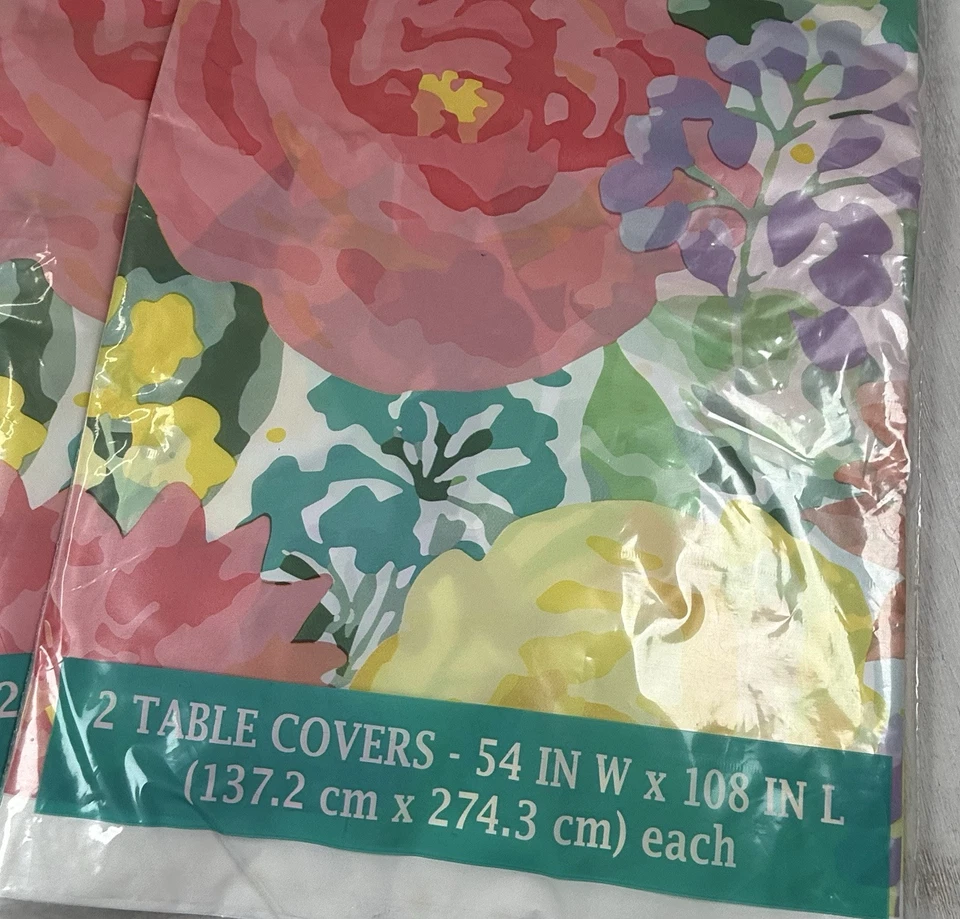 CUBIERTA DE MESA Plástico Mujer Pionera (lote de 10) Primavera Pascua Granja Floral Foto 3 de 4