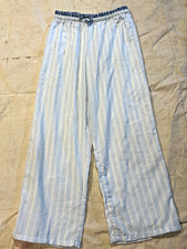 art class Teens Pajama Pants XL Blue/White Striped Flannel Lounge Sleepwear