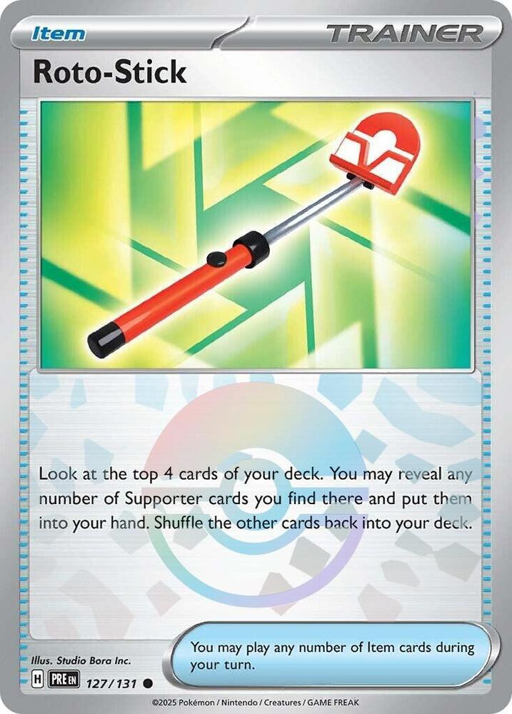 ROTO-STICK 127/131 PRISMATIC EVOLUTIONS POKEMON (POKE BALL HOLO, NM)