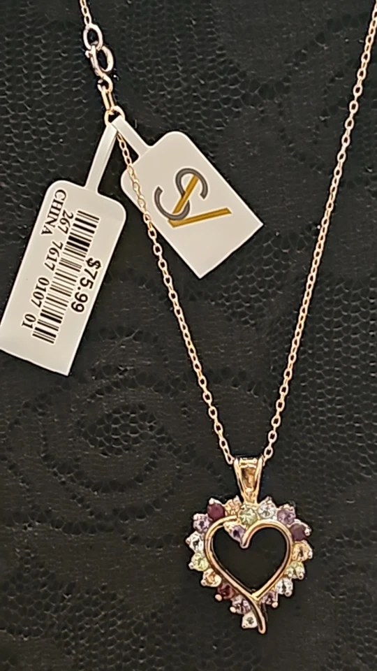 Colgante de colección Ross Simons piedras preciosas oro 18kt sobre plata 18 pulgadas Foto 3 de 4