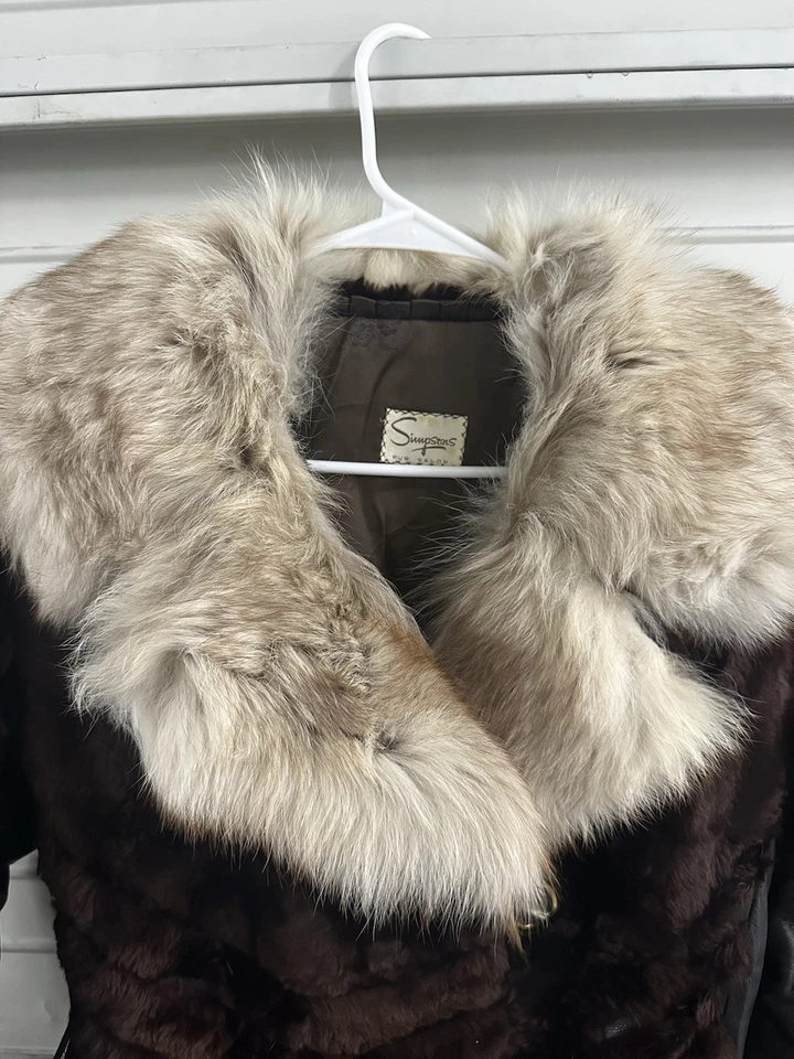 Abrigo de mujer vintage de visón y zorro plateado años 50 Foto 3 de 4