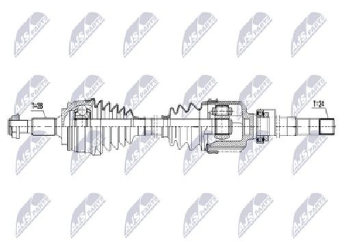 Original NTY Drive Shaft NPW-CT-147 For Citroën Peugeot