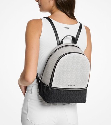  Michael Kors Rucksack Tasche RHEA MD  ZIP Backpack ADMIRAL MULTI Blau LOGO