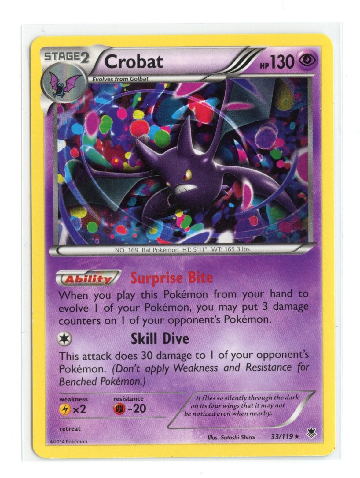 Crobat 33/119 Rare Normal XY - Phantom Forces Pokemon MP