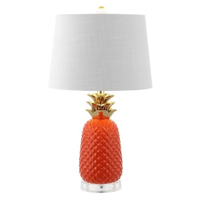 JONATHAN Y JYL4019E 23'' Orange and Gold Ceramic Pineapple 23 in, Orange/Gold 