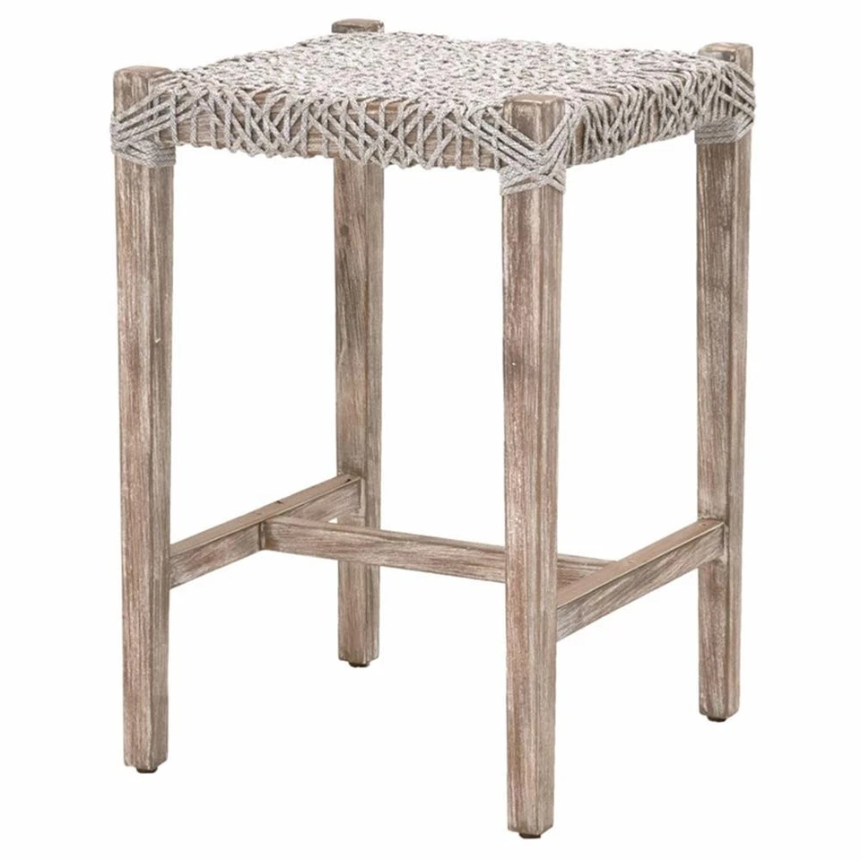 Essentials For Living Woven 25.5" Fabric Backless Counter Stool in Gray - Image 2 of 4