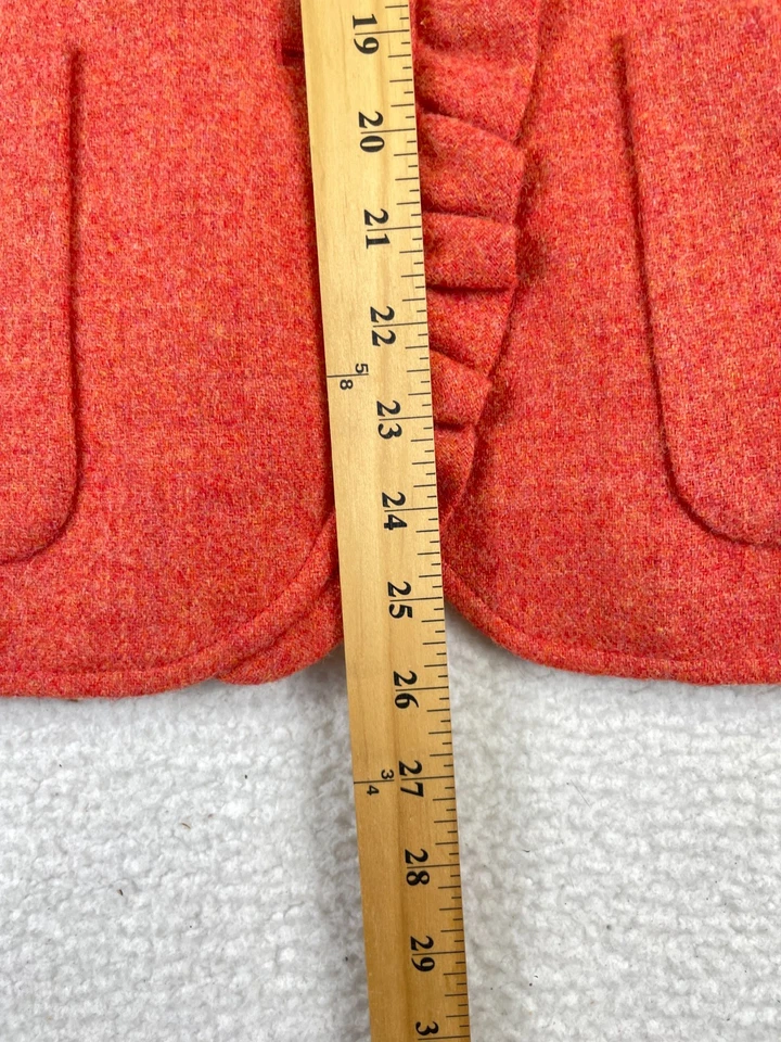 Женская куртка Talbots из шерстяной смеси 14P с коралловым воротником и оборками на пуговицах блейзер спереди - Изображение 4 из 4