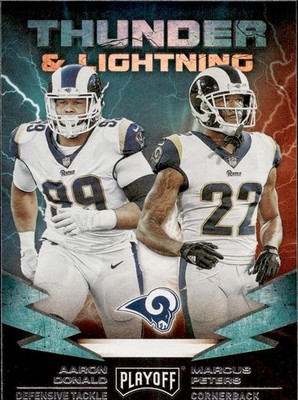 Aaron Donald -/ Marcus Peters - 2019 Panini Playoff - Thunder & Lightning