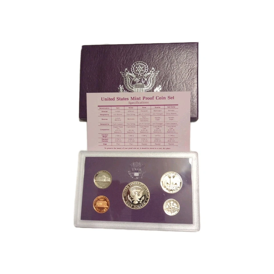 1992 S Clad Us Mint Proof Set 5 Coin Set W/ COA & Original Government Packaging - Image 2 of 2
