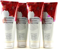 QTY 4 - Bath & Body Works JAPANESE CHERRY BLOSSOM Body Cream Lotion 8oz