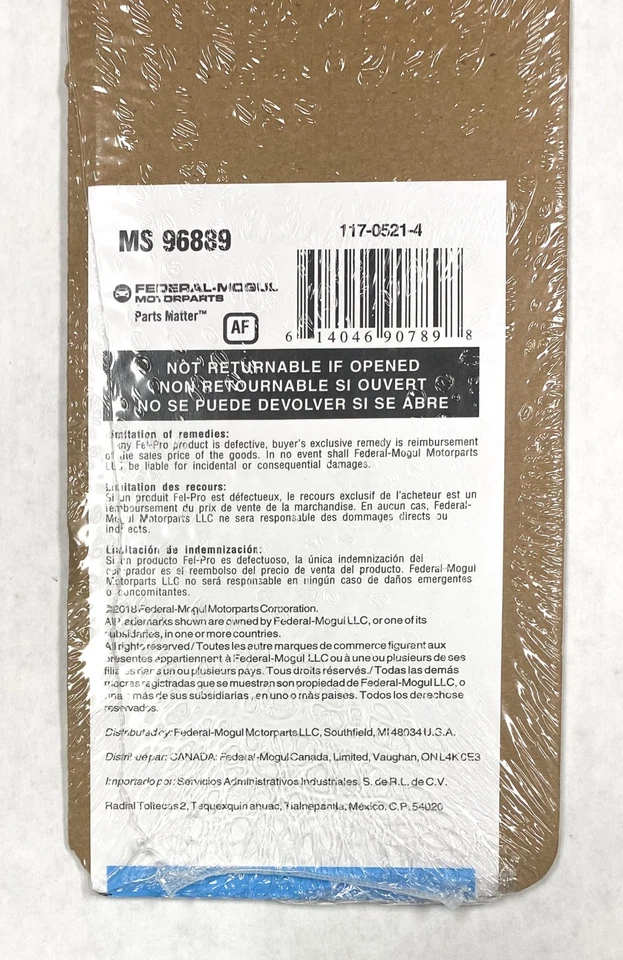 Juego de juntas de colector de escape Fel-Pro MS 96889 Chevy GMC Hummer Isuzu varios automáticos Foto 3 de 3